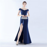 Women Off Shoulder Maxi Evening Dress