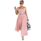 Women Off Shoulder Top and Skirt two-piece set