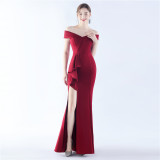 Women Off Shoulder Maxi Evening Dress