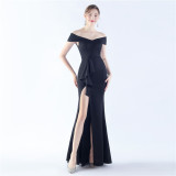 Women Off Shoulder Maxi Evening Dress