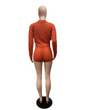 Women Solid sweater and shorts two-piece set