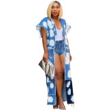 Autumn And Winter Fashion Washed Patchwork Chain Denim Jacket For Women