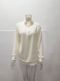 Men's Autumn Long Sleeve V-Neck Zipper Casual Top
