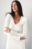Women Bell Bottom Ribbed Knitting Dress