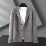 Fall Men's Casual Turndown Collar Knitting Cardigan Jacket
