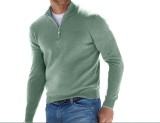 Men's Autumn Long Sleeve V-Neck Zipper Casual Top