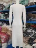 Women Bell Bottom Ribbed Knitting Dress
