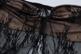 Women sexy lace Patchwork Top and Skirt two-piece set