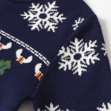 Autumn And Winter Children's Pullover Sweater Christmas Elk Baby Girl Basic Knitting Shirt