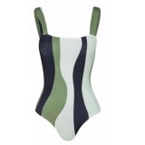 One-Piece Bikini Swimsuit With Sun Protection Mesh Skirt Beach Holidays Two Piece Swimwear Set For Women