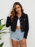 Women's Distressed Short Denim Jacket