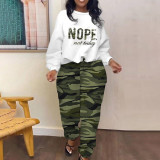 Women's Sexy Casual Printed Pants And Pullover Top Two Piece Set