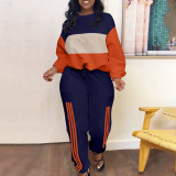 Women's Sexy Casual Printed Pants And Pullover Top Two Piece Set