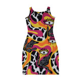 Sexy Fahionable Print Straps Bodycon Dress