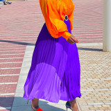 Plus Size Women's Autumn Fashion Elastic Pleated Skirt Plus Size A-Line Skirt