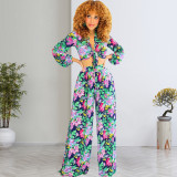 Sexy Fashion Digital Print Two-Piece Pants Set