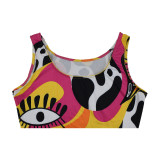 Sexy Fahionable Print Straps Bodycon Dress