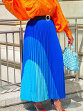 Plus Size Women's Autumn Fashion Elastic Pleated Skirt Plus Size A-Line Skirt