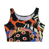 Sexy Fahionable Print Straps Bodycon Dress