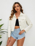 Women's Distressed Short Denim Jacket