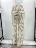 Printed Long-Sleeved Shirt And Trousers Two-Piece Set Home Wear