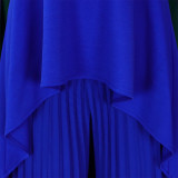 Women's OL Sleeveless Irregular Top Wide Leg Pants Two-Piece Suit