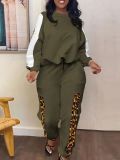 Women's Sexy Casual Printed Pants And Pullover Top Two Piece Set