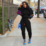 Stylish Printed Patchwork Casual Two Piece Track Suit