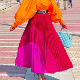Plus Size Women's Autumn Fashion Elastic Pleated Skirt Plus Size A-Line Skirt