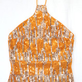 Fashionable Lace-Up Halter Low Back Sexy Women's Sequin Party Dress