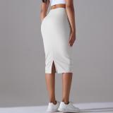Women High Waist Stretch Slit Sports Skirt