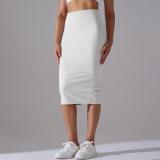 Women High Waist Stretch Slit Sports Skirt
