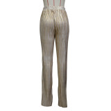 Women Casual Crushed Wide Leg Pants