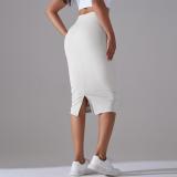 Women High Waist Stretch Slit Sports Skirt
