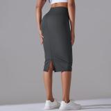 Women High Waist Stretch Slit Sports Skirt