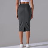 Women High Waist Stretch Slit Sports Skirt