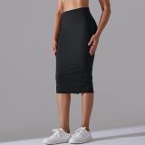 Women High Waist Stretch Slit Sports Skirt