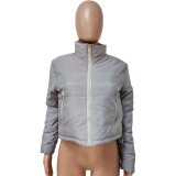 Women Winter Casual Solid Padded Jacket