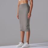 Women High Waist Stretch Slit Sports Skirt