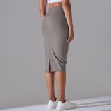 Women High Waist Stretch Slit Sports Skirt