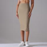 Women High Waist Stretch Slit Sports Skirt