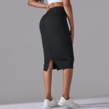 Women High Waist Stretch Slit Sports Skirt