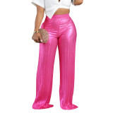Women Casual Crushed Wide Leg Pants