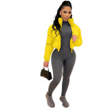 Women Winter Casual Solid Padded Jacket