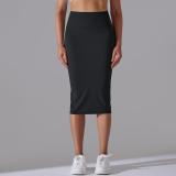 Women High Waist Stretch Slit Sports Skirt