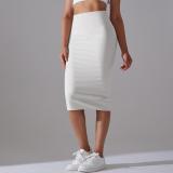 Women High Waist Stretch Slit Sports Skirt