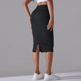 Women High Waist Stretch Slit Sports Skirt