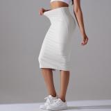 Women High Waist Stretch Slit Sports Skirt