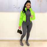 Women Winter Casual Solid Padded Jacket