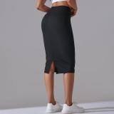 Women High Waist Stretch Slit Sports Skirt